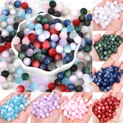 Matte Cat Eyes 10-100Pcs Colorful Resin Beads 8-16mm Round Loose Spacer Beads For Jewelry Making DIY Bracelet Necklace Handmade