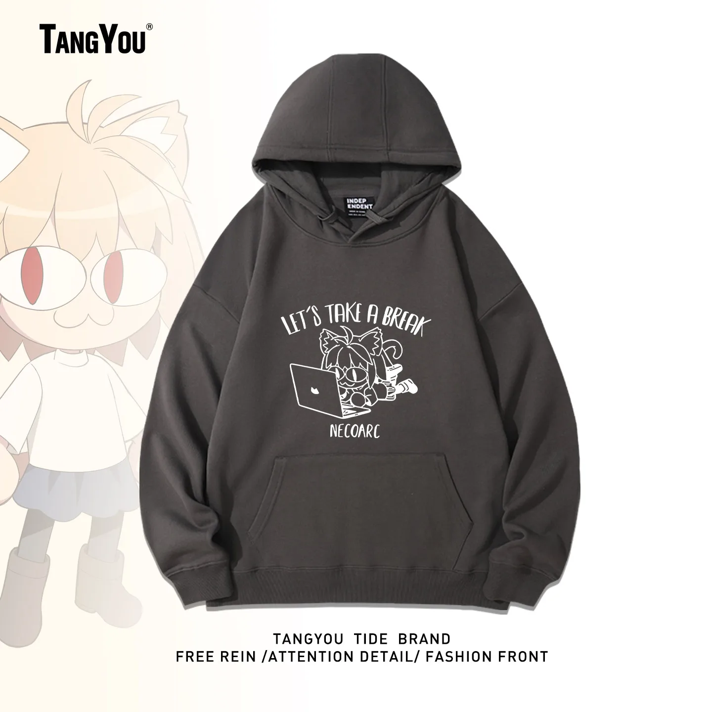 

ex Hoodie Sweatirt Ree Anime Casual Versatile Outerwear Long Sve Cotton Polyester Blend Warmth Comfortable Fit