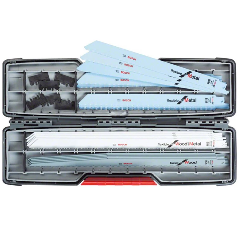 Bosch 2607010996 Professional 20-Piece Blade Set Flexible Sabre Saw Blade Set All-in-One Tough Box Power Tool Accessories