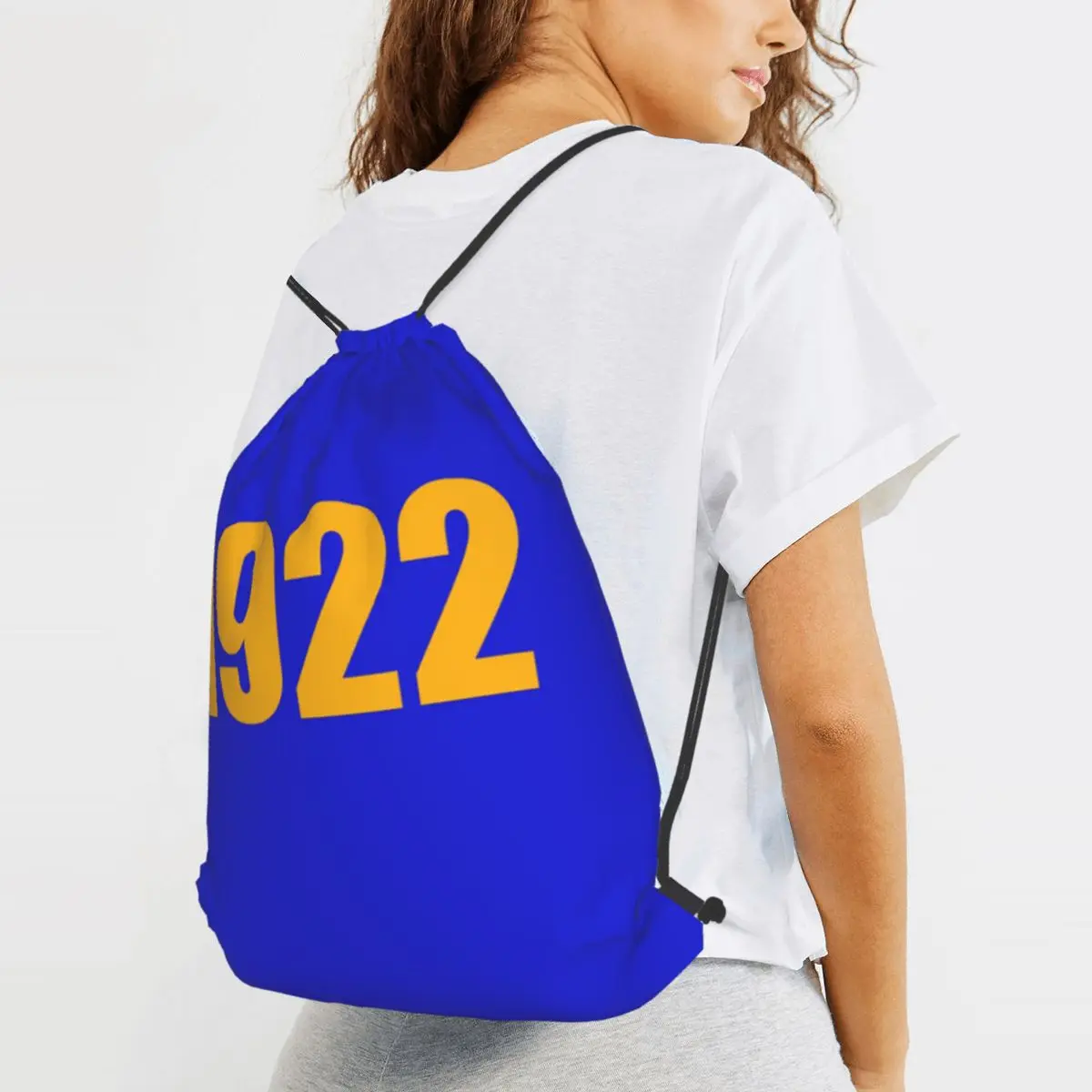 Royal Blue 1922 Drip Backpacks Portable Drawstring Bundle Pocket Sports Bag Book Bags for Man Woman Students