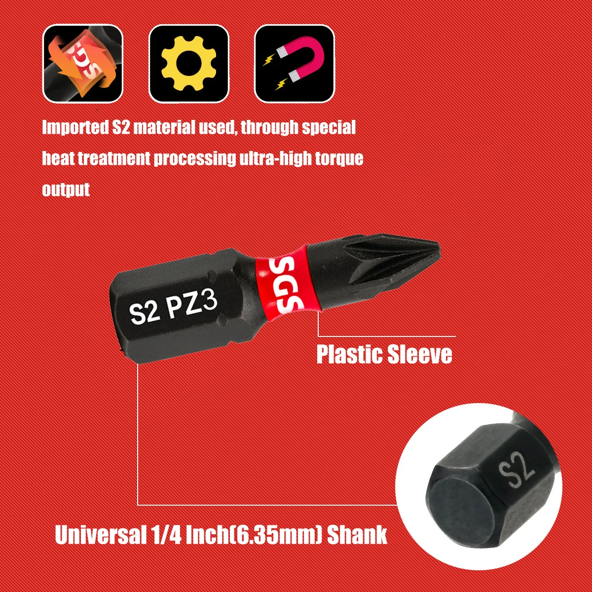 14/28-teiliges Nachfüllset, SGS Industriequalität S2-Stahl, magnetisch und verschleißfest, 5 gängige Kopftypen: Ph/Pz/Torx/Sq/Sl, universelle Länge 25/50 mm, vollständig kompatibel für Reparaturen zu Hause/in der Handwerkskunst – Detail 4
