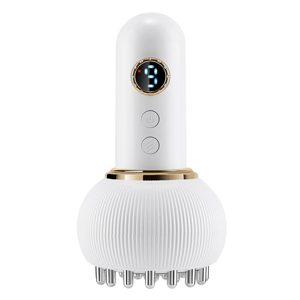 9 Gears Electric Meridian Brush Body Massager with Gua Sha Microcurrent Hot Compress Scraping Feature for Body Slim and Ralex