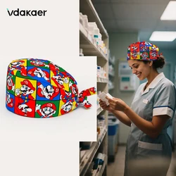 Medical Operating Room Work Caps for Heart Surgery Surgical Caps with Heart shaped Patterns Scrub Cap cotton Nurse head cap