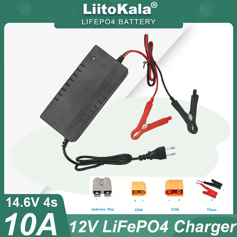 12v 10A 4s High Power 14.6V/12.8V 10A Lifepo4 Charger 110-220V for Lithium iron phosphate Battery Pack