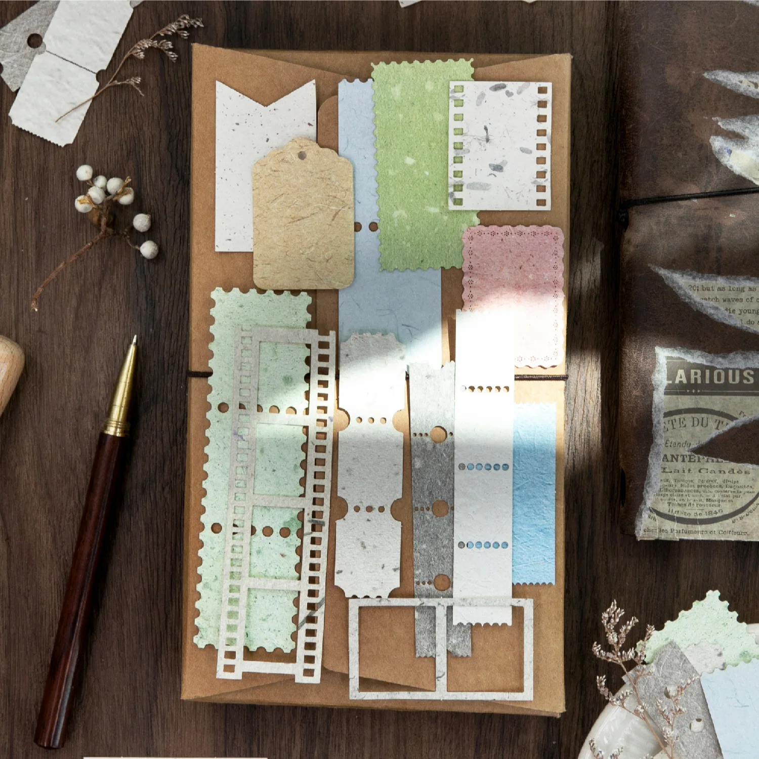 30pcs/lot Memo Pads Material Paper Time Between Pages Diary DIY Scrapbooking Junk Journal Retro Background Decoration Paper
