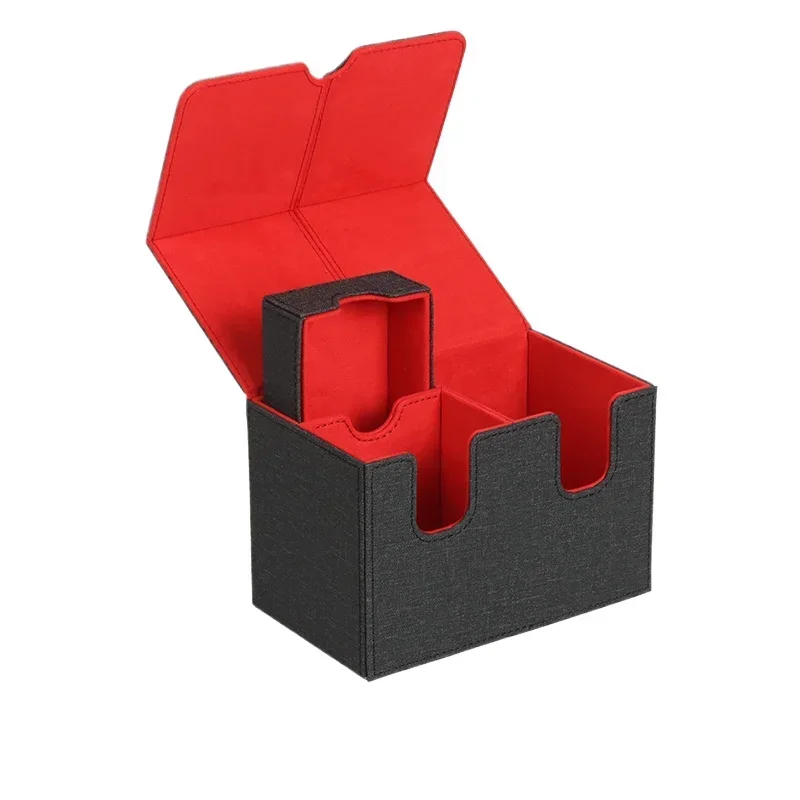 حافظة بطاقات صندوق بطاقات لـ 160 + Magic TCG حافظة متوسطة كبيرة على سطح السفينة صندوق تخزين بلون سادة لعبة تحميل جانبية علوية بطاقات جمع الألعاب