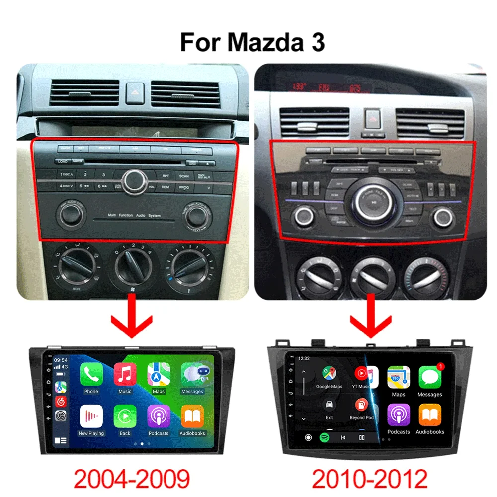 Android 16  video Player Car Radio For Mazda 3 2004 - 2009 2din with BOSE Multimedia Carplay Stereo GPS Head Unit WIFI+4G