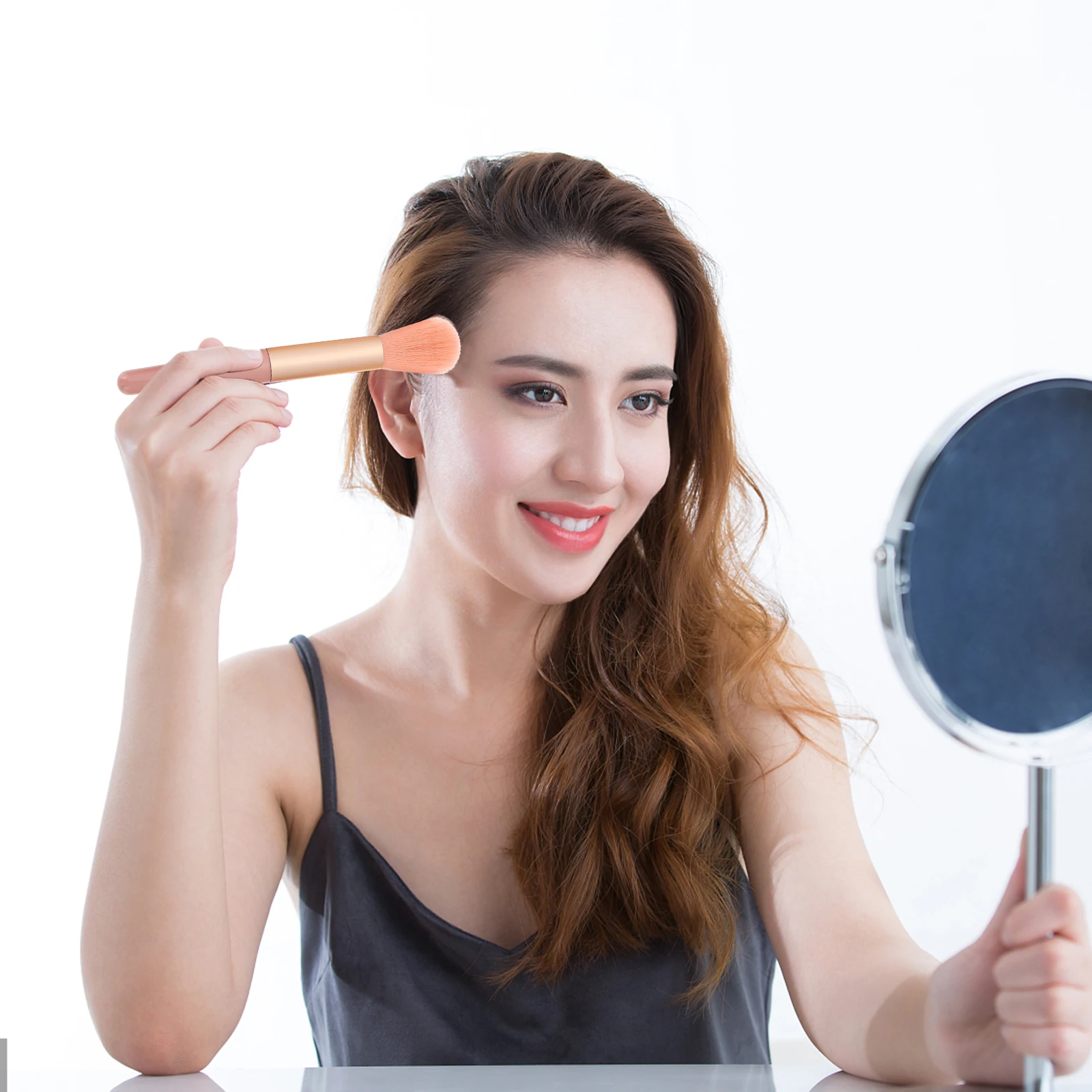 1Set Makeup Brush Set Soft Supple Artificial Fiber Brushes Portable Powder Blush Eyeshadow Cosmetics Face Beauty Tools