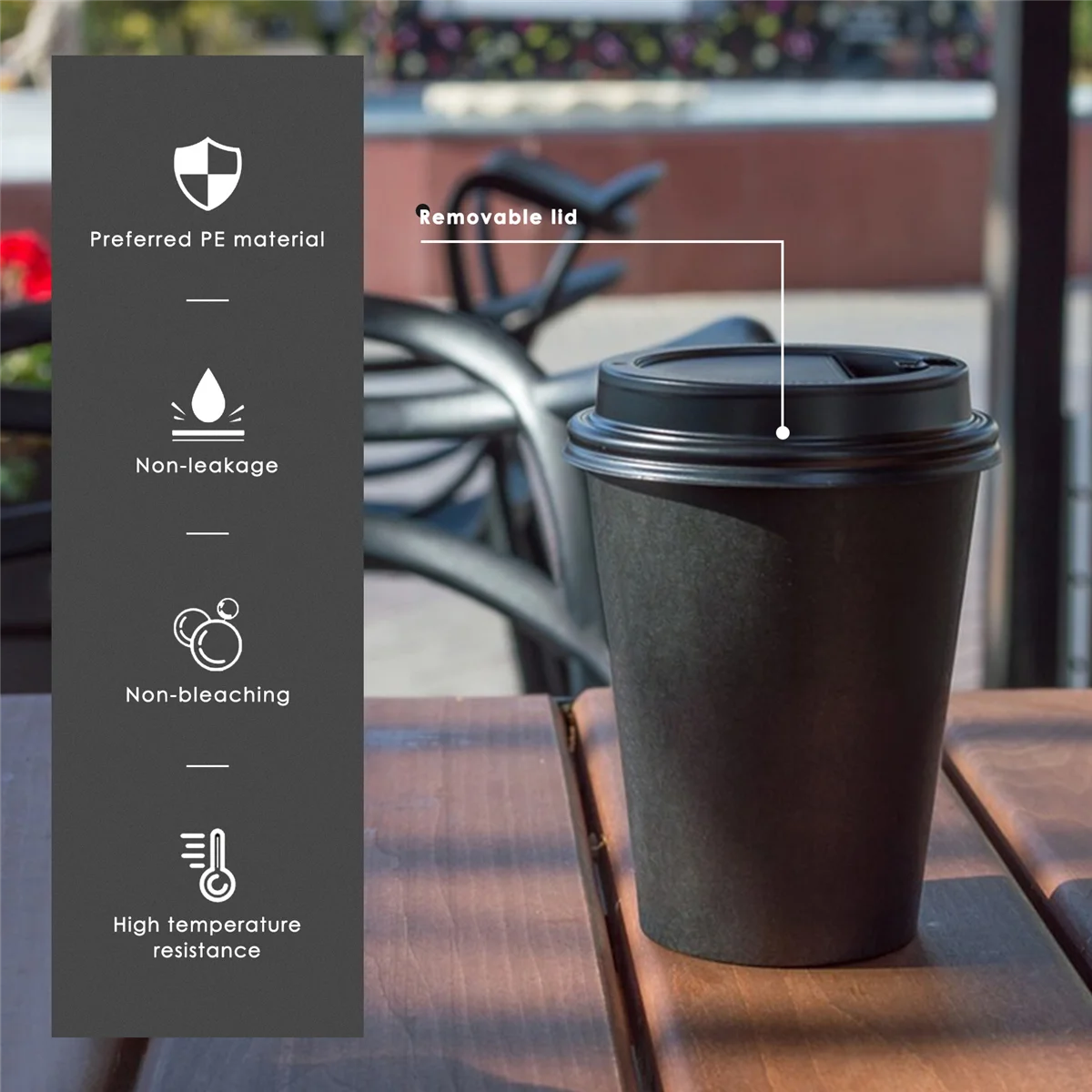 Новые 20 бумажных стаканчиков (9 унций) — однотонная посуда для дня рождения и общественного питания (черная)