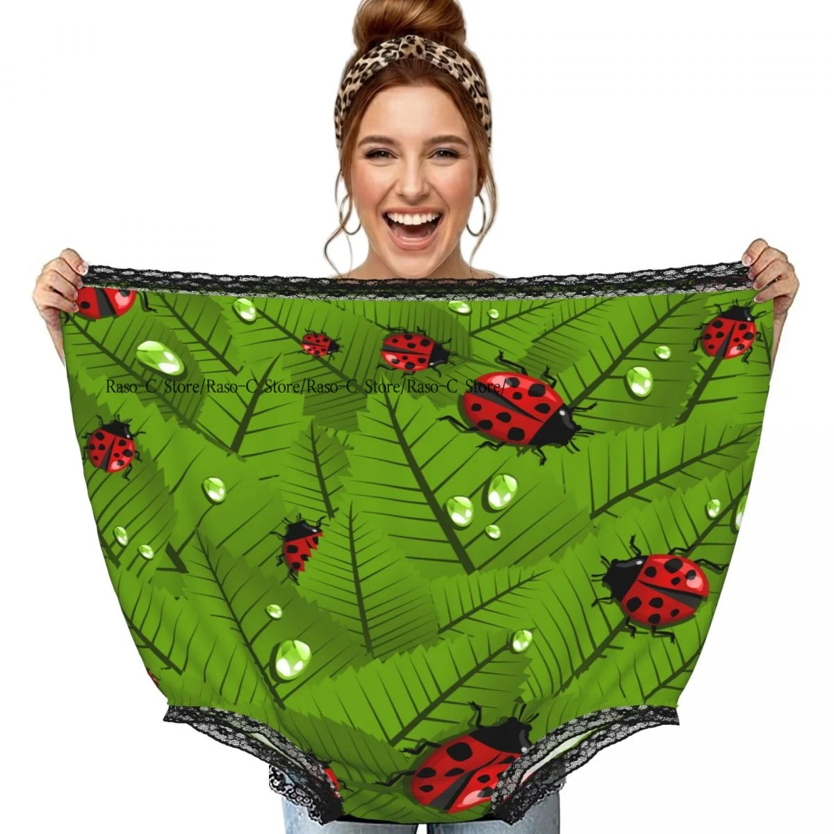 Funny Grandma Underwear Spring Leaves And Beetle Ladybug Casual Prank Presents