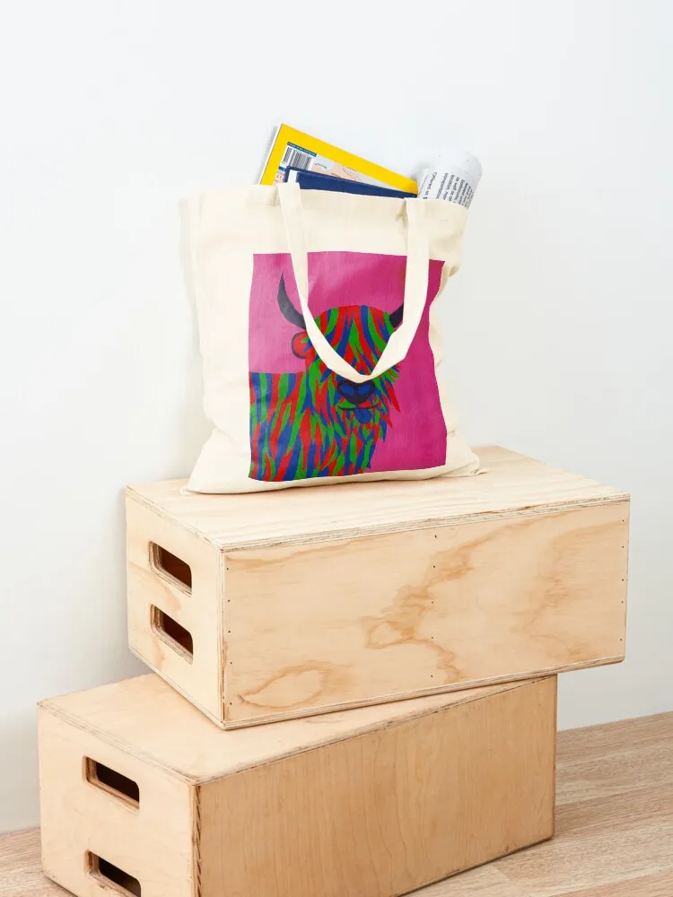 Cowdelious - The Highland Cow Tote Bag canvas shopping bag Women's shopper bag shopping cart bags shopping logo