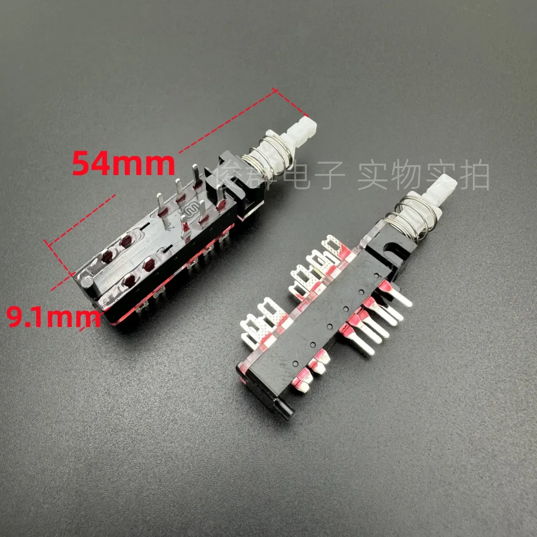 10pcs/self-playing lockless straight key power switch double row 10-pin reset key piano key audio amplifier mixer button