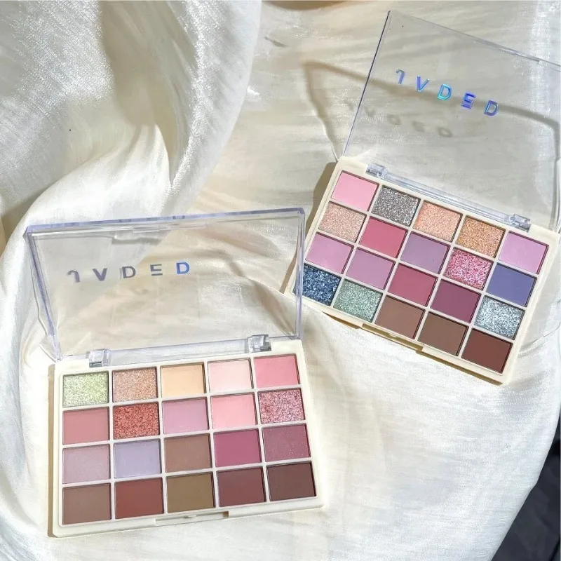 Paleta de sombras brilhantes para mulheres fosca, brilhante, baixa saturação, pigmentos oculares, rosa, azul, cosméticos coreanos