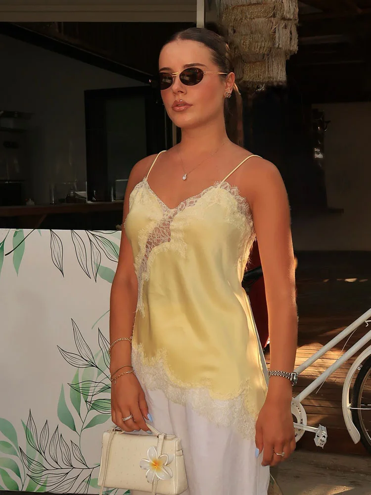 

HH женский сексуальный v-образный вырез без рукавов с открытой спиной полый асимметричный подол топ на бретельках женский летний тонкий топ кружевные топы на подтяжках