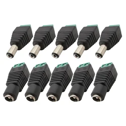 2/5/10Pcs 12V 5.5mm x 2.5mm Female Male DC Power Plug Jack Adapter for CCTV Camera LED Strip Connector