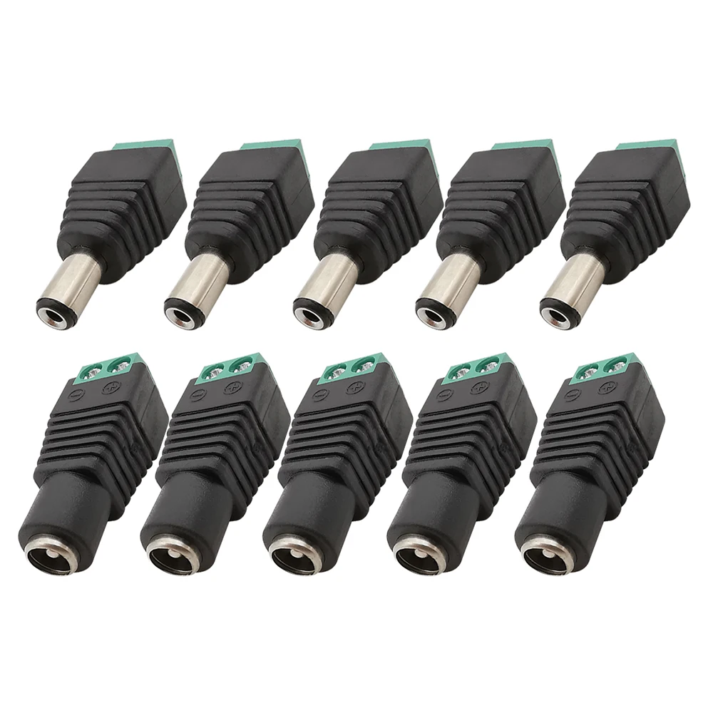 2/5/10Pcs 12V 5.5mm x 2.5mm żeński Adapter gniazda Jack wtyczka zasilania DC dla kamera telewizji przemysłowej złącze taśmy LED