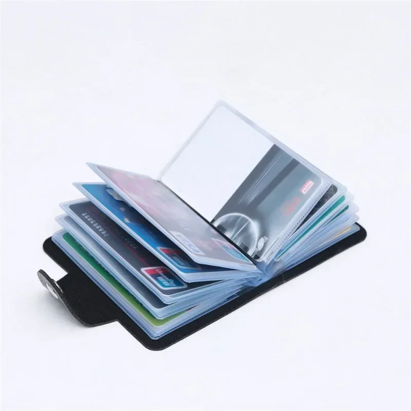 24 Bit 2sided Credit Cards Holder Waterproof Plastic Card Sets Multicolor Business Pack Bus Card Bag Women Purse Men Wallet