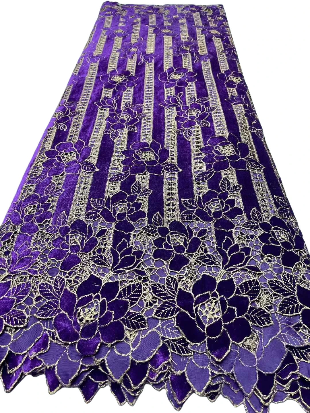 Factory Offers Latest Delicate Best Quality Soft Embroidered Velvet lace fabric For Party Evening Dress U_Ge5838