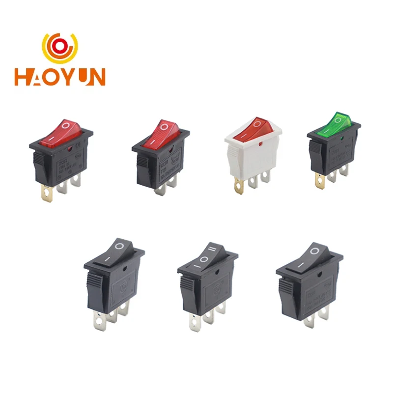 【2PCS】KCD3 Rocker Switch ON-OFF ON-OFF-ON 2 Position 3Pins Electrical equipment With Light Power Switch 16A 250V / 20A 125V AC