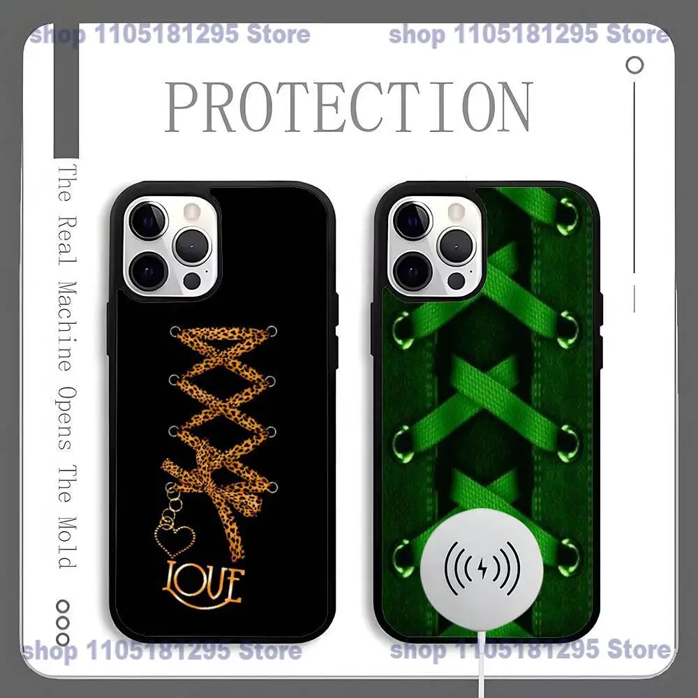 

Personalized Sneaker Lace Pattern Phone Case For iPhone 17,16,15,14,13,12,11,Pro,Max,Plus,Mini,SE4,E Magsafe Wireless Charging