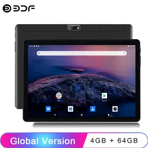 BDF 새로운 10.1 인치 태블릿 옥타 코어 4GB RAM 64GB ROM 듀얼 SIM 카드 3G 전화 통화 WiFi 블루투스 Google Play 태블릿 Pc