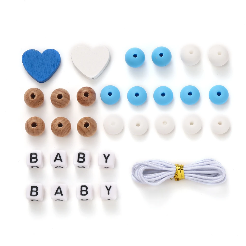 New Colored Heart Silicone Bead Letter Round Style Loose Bead For Jewelry Making DIY Bracelet Baby Teether Toy Chain Accessories