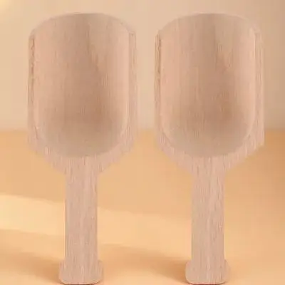 

2pcs Wooden Spoon Premium Tea Scoop For Salt Milk Powder Spices Kitchen Bath Teaware Accessories Utility Spoon Household Kitchen