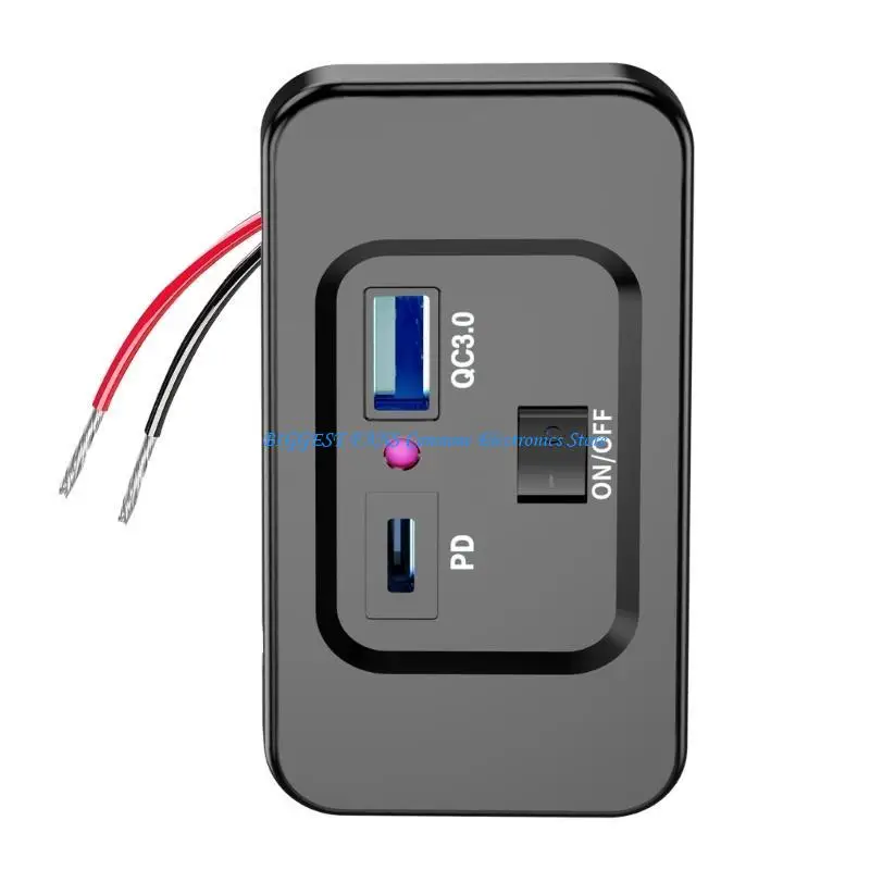 

Vehicles Charging Station DIY QC3.0 USB PD20W USB C Port Fast Charging Socket for 12-24V Car, Boats, Trucks