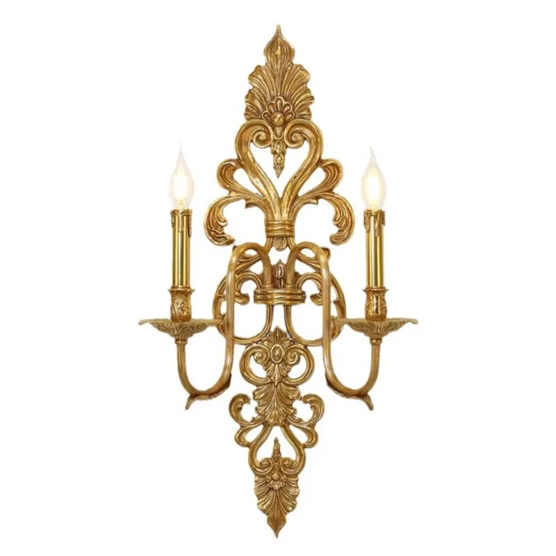 French all-copper wall lamp palace dewaxing villa lamps