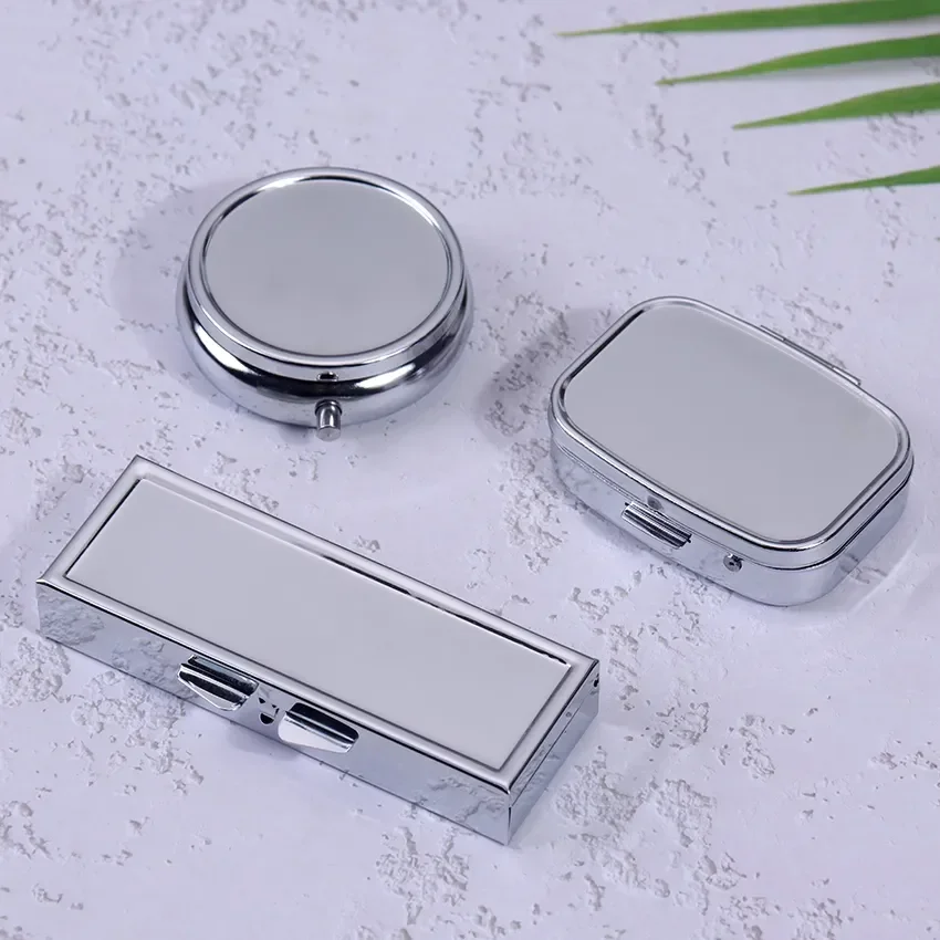 1PC Portable Travel Essential Pill Splitters Pill Case Container For Medicines Organizer Metal Pill Box