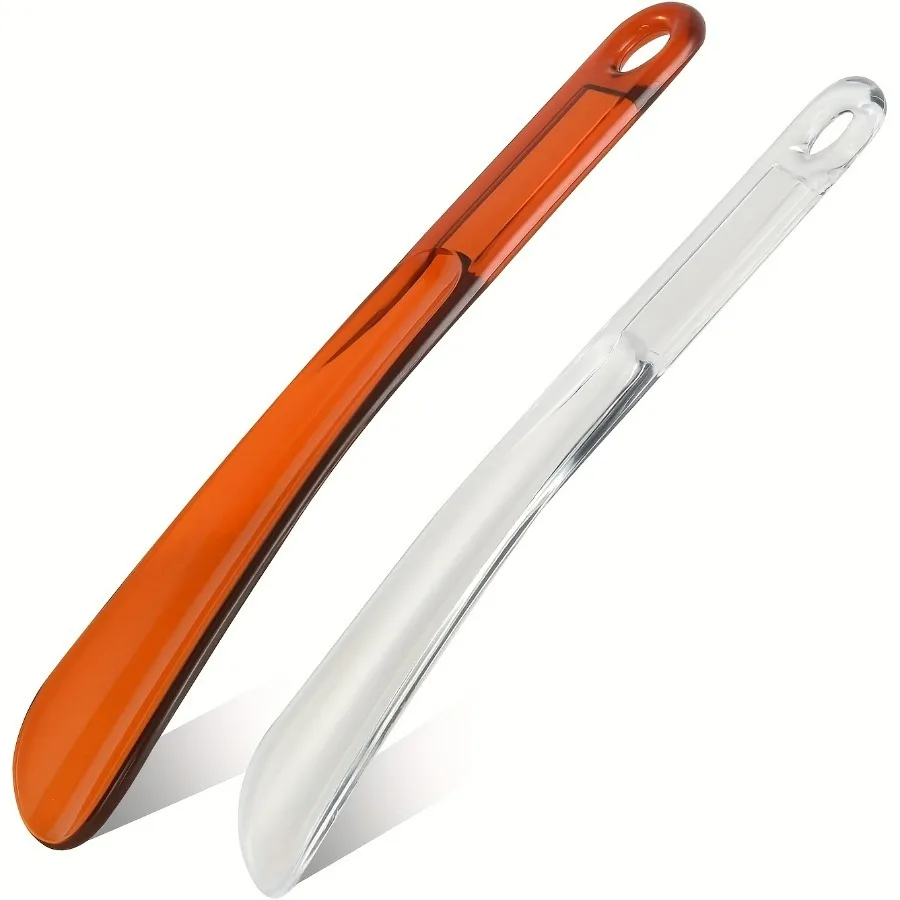 2-Pack Plastic Shoe Horn, Lightweight & Durable with Hang Hole, for Men Women Seniors, Travel Essential