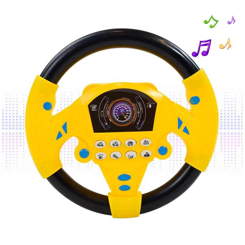 Eletric Steering Wheel Toy with Light Sound for Baby Kids Educational Portable Simulated Driving Steering Wheel Vocal ToysToys