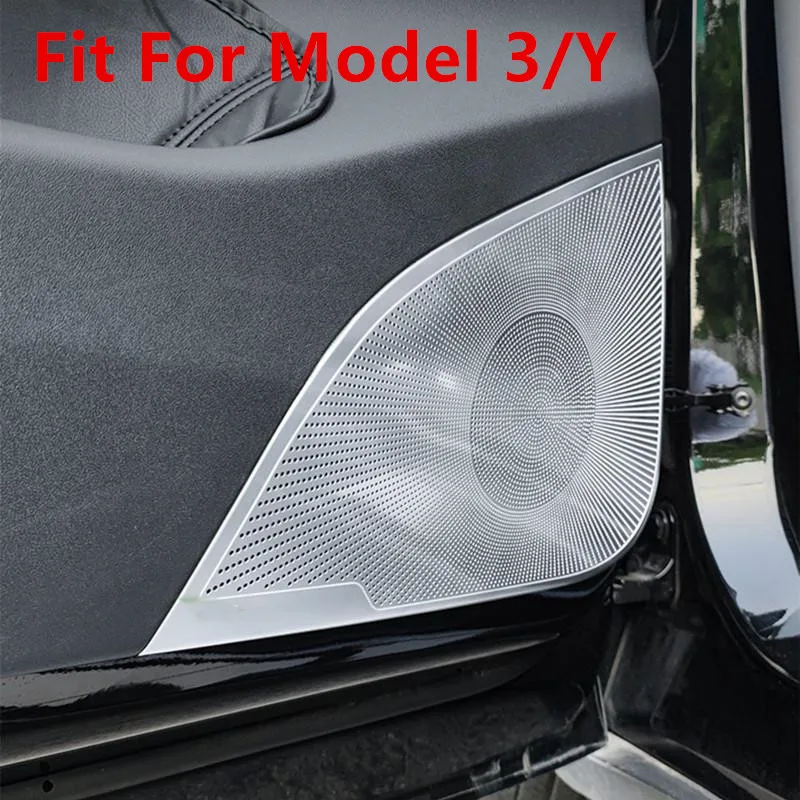 

Крышка автомобильного звукового сигнала, защитный чехол для дверного звукового сигнала, крышка твитера на стойку A, крышка из нержавеющей стали для Tesla Model 3 Model Y