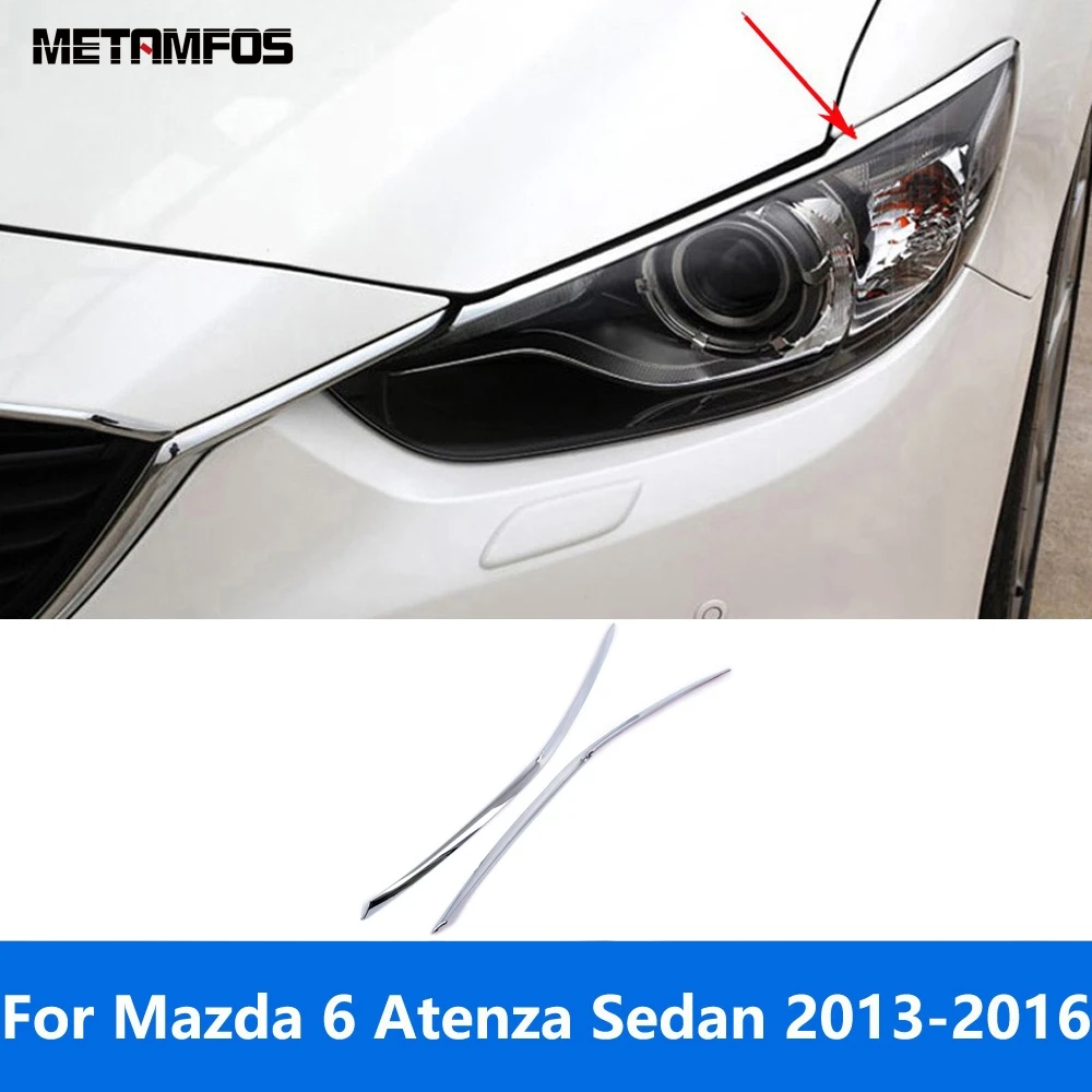 

Фара, лампа для век, брови для Mazda 6 M6 Atenza Sedan 2013 2014 2015 2016, хромированная полоса для фар, накладка, внешние аксессуары