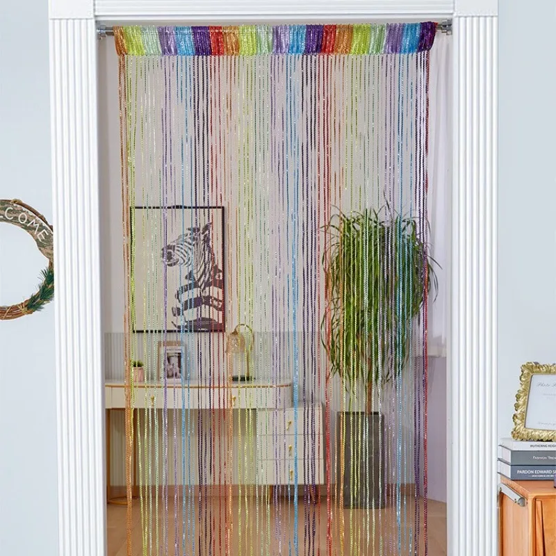1x2m Silver Foil Tassel String Curtain, Metallic Shine Texture - Create Luxury Ambient Vibes