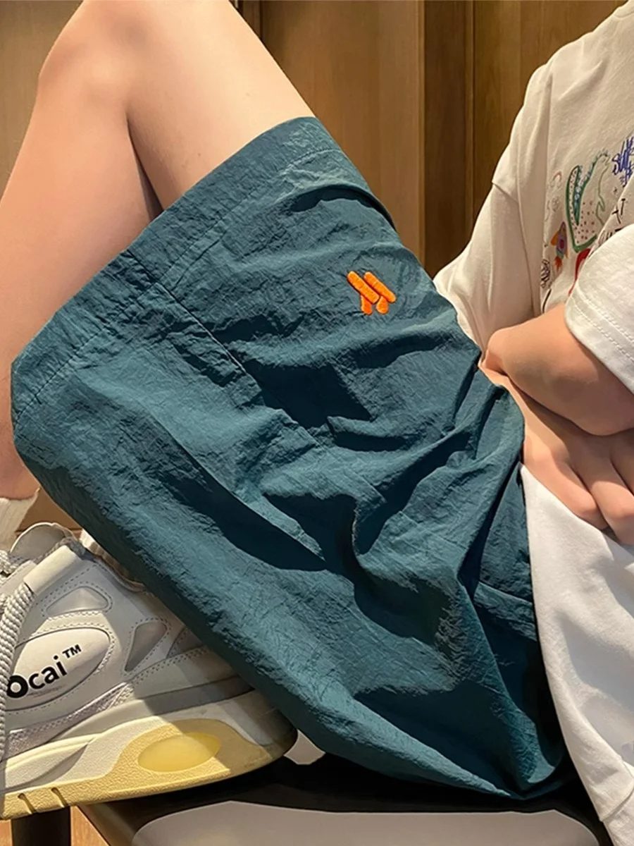 

Large Size Qui Dry Sports orts Men's Summer Loose Fit Five-Quarter Pants High Waist Straight Leg Casual Trousers