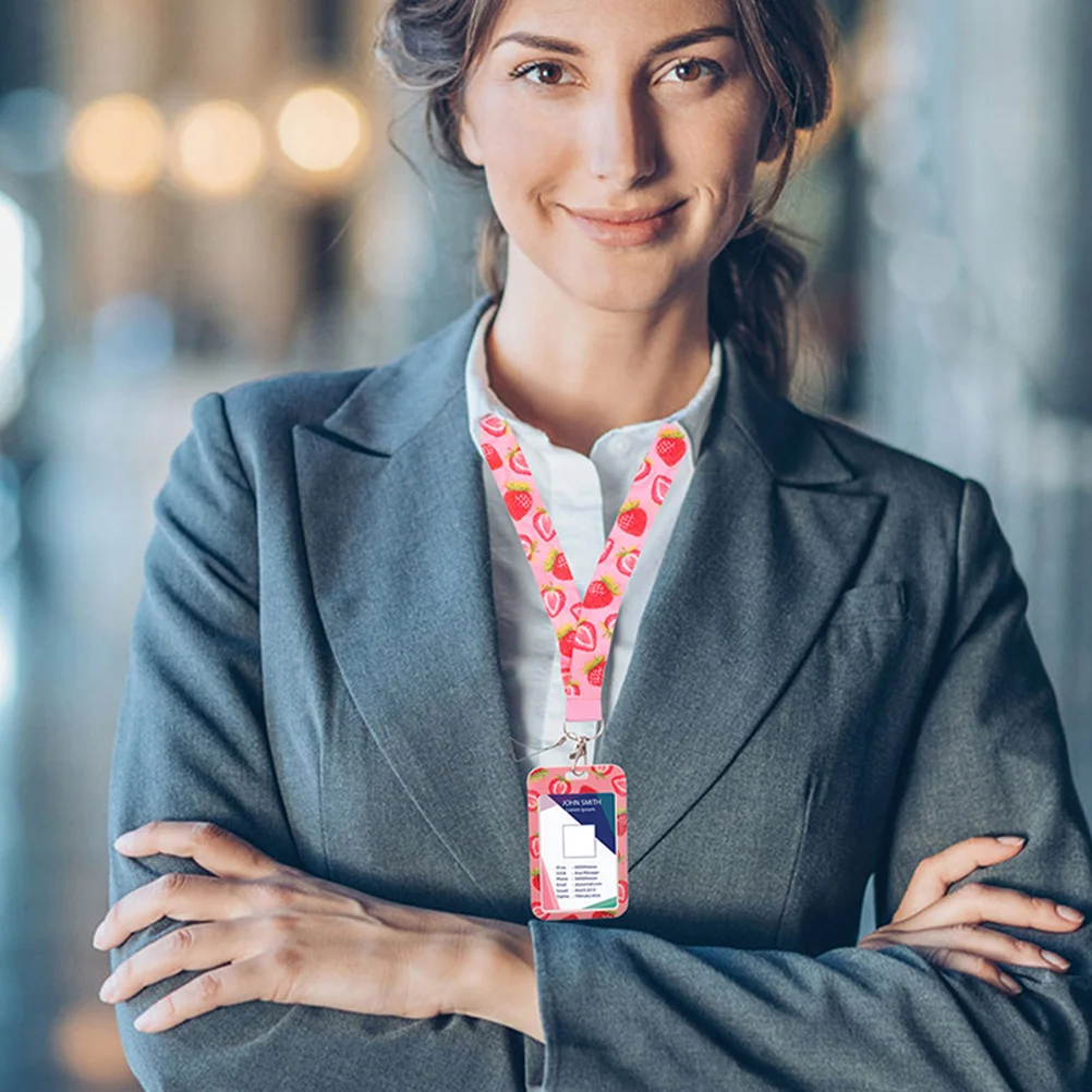 

2pcs Id Holder With Lanyard Badge Holder For Work School Student Card Protective Sleeve Bus Card Cover Case