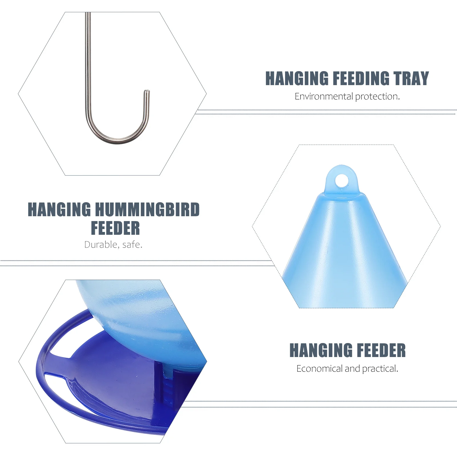 

Outdoor Bird Feeding Tool Durable Plastic Easy Refill Clean Hanging Hole Attracts Birds to Garden Beautiful Gift Choice