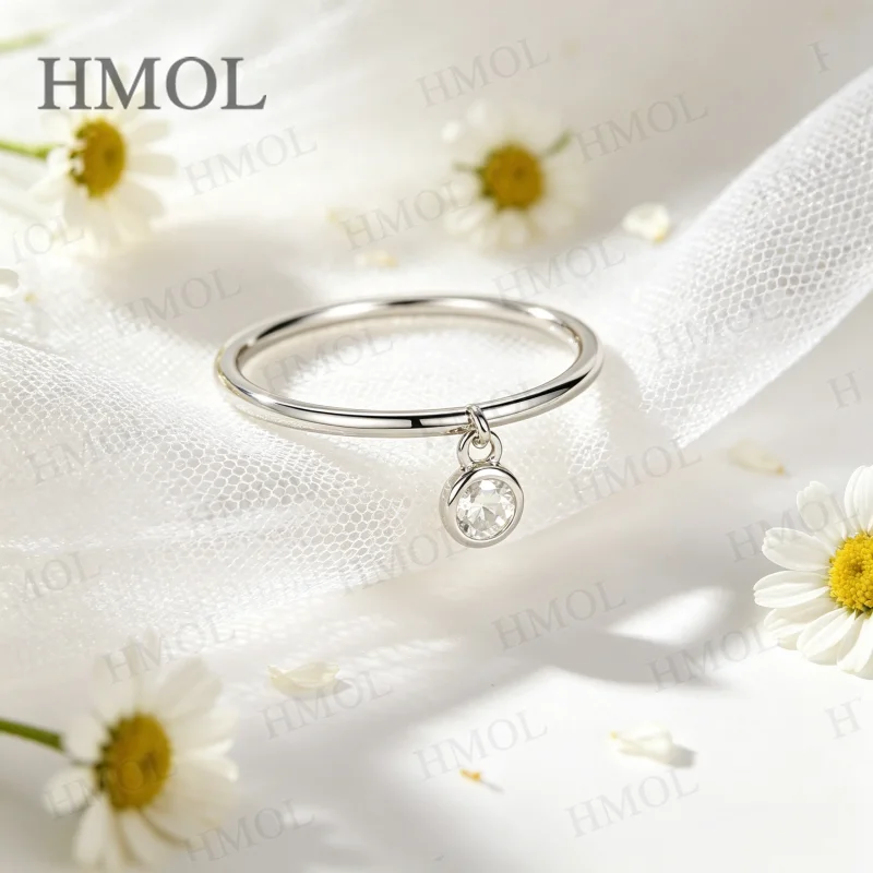 Moissanite Ring Round VVS1 Clarity GRA 925 Sterling Silver Factory Direct Gift Choice Commute Wear for Women Hypoallergenic