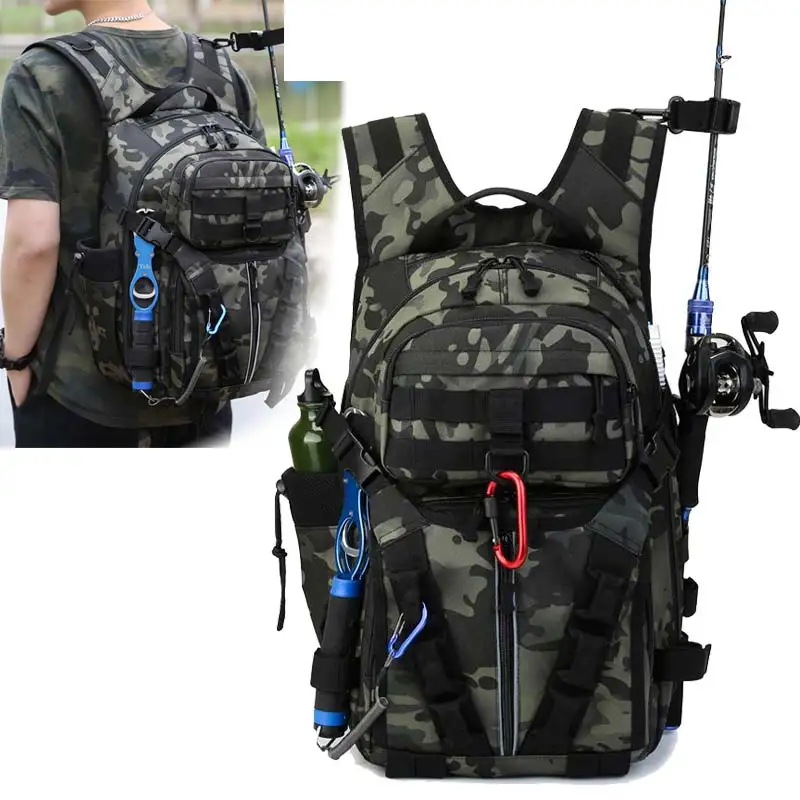 

Fishing Lure Rod Box Bag Fishing Gear tackle Bags Climbing Backpack Military Tactical Men Bags Hiking Shoulder Bag New XA308A