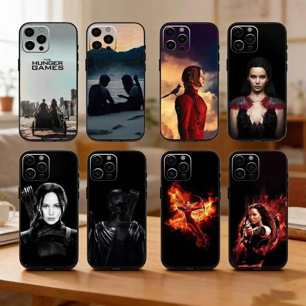 

T-The H-Hunger G-Games Phone Case For iPhone17,16,15,14,13,12 Plus,Max Soft Silicone Black Cover