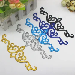 5 Pieces/Lot Gold Embroidery Applique Crown patches Iron on gold fabric applique silver 18cm*6cm