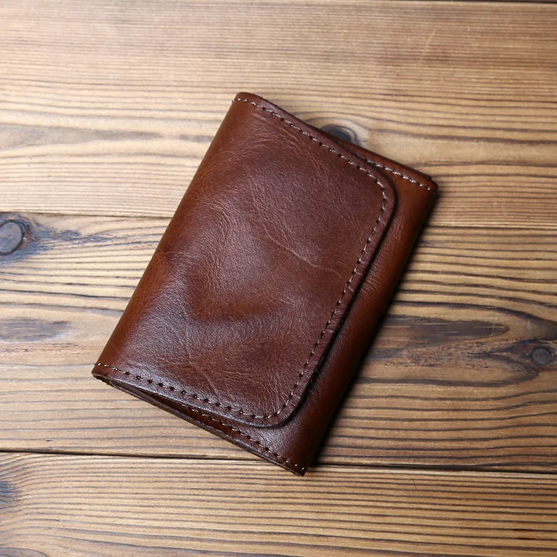 Nzpj Retro Leder Herren Karten paket natürliche Rindsleder Wechsel paket Schlüssel tasche Damen Bankkarte Pack Führerschein paket – Detail 4