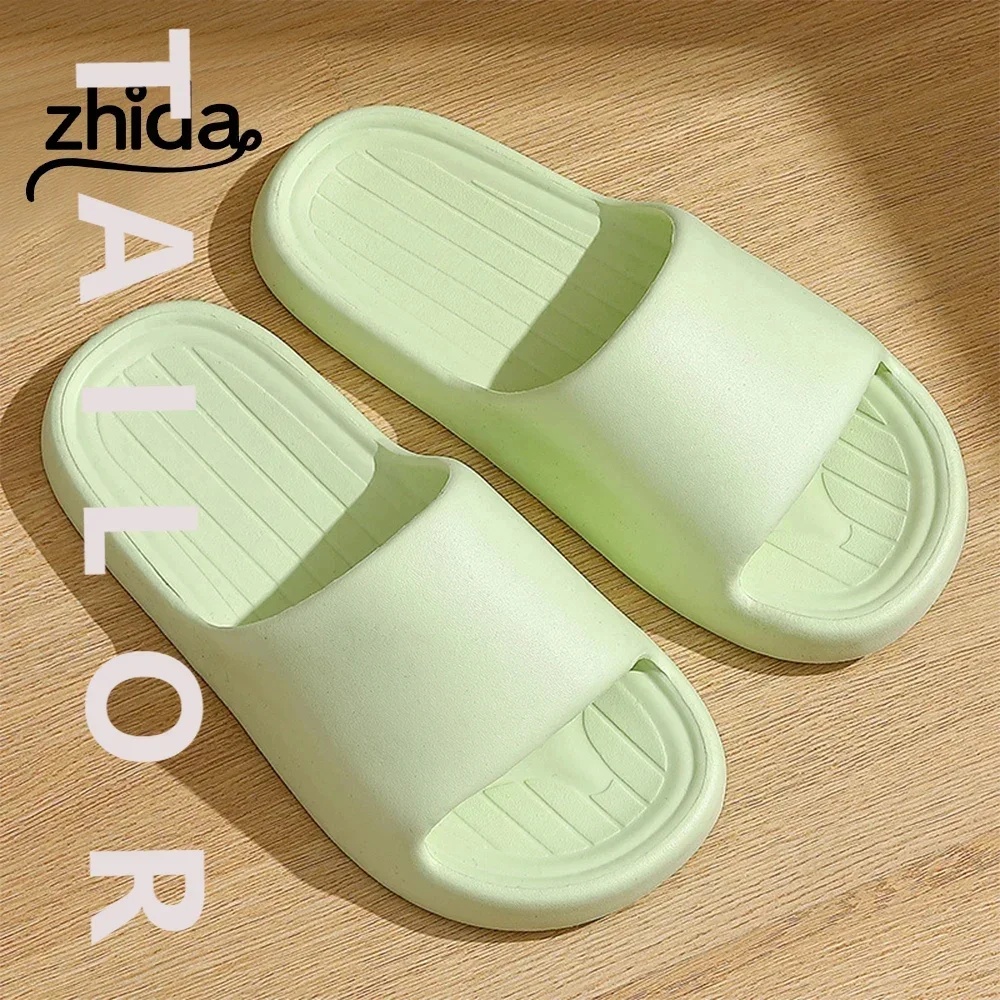 

ZHIDA/летние парные тапочки, мягкие тапочки на толстой подошве, домашняя мужская и женская обувь для спальни, пляжные сандалии, мужские шлепанцы, обувь для душа