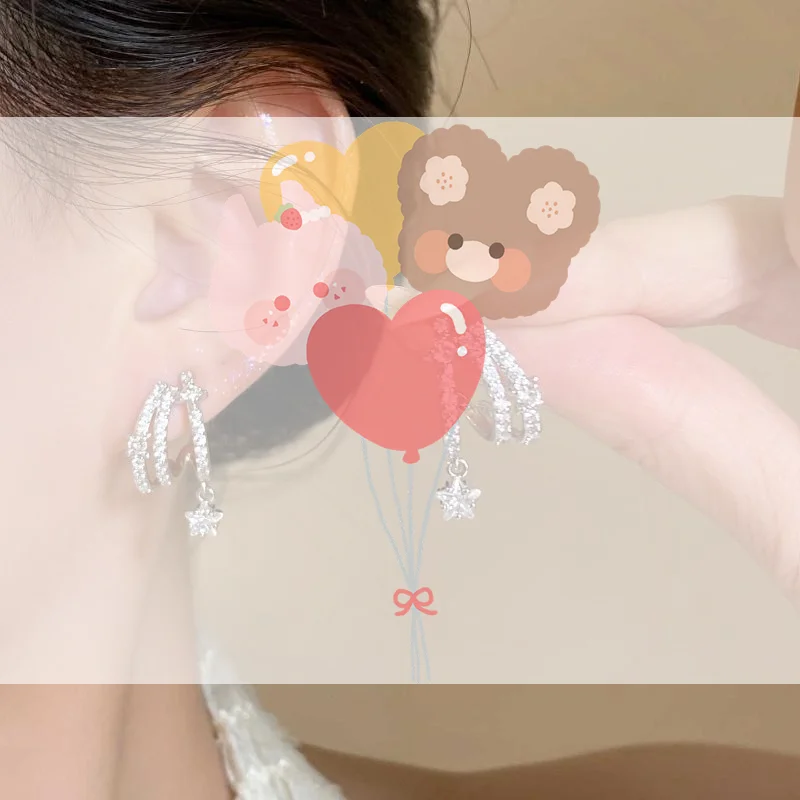 Trendy Star Zircon Ear Hoops For Women Multi Layer Circle Hoop Earrings Fashion Luxury Jewelry For Women Party Daily Wear