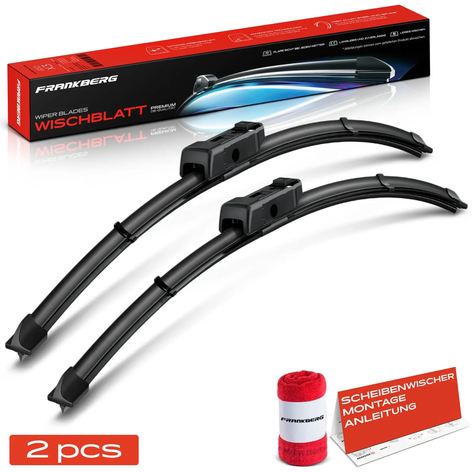Frankberg 2x Schijfwisser wisserblad voor links rechts voor Porsche 911 991 718 Boxster 982 718 Boxster Spyder 718