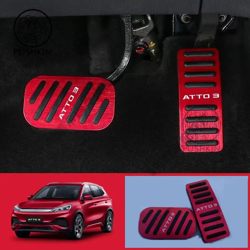 

For BYD ATTO 3 2022 2023 Car Accelerator Brake Pedal FootRest Pedal Pad No Drill Cover Accessories