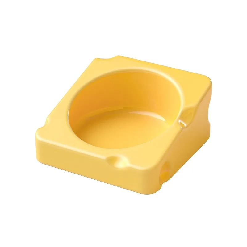 

Hamster Ceramic Food Bowl Cheese Shape Slanted Anti Spill Dish Easy Clean Anti Slip Small Pet Tableware Cage Feeding Accessory