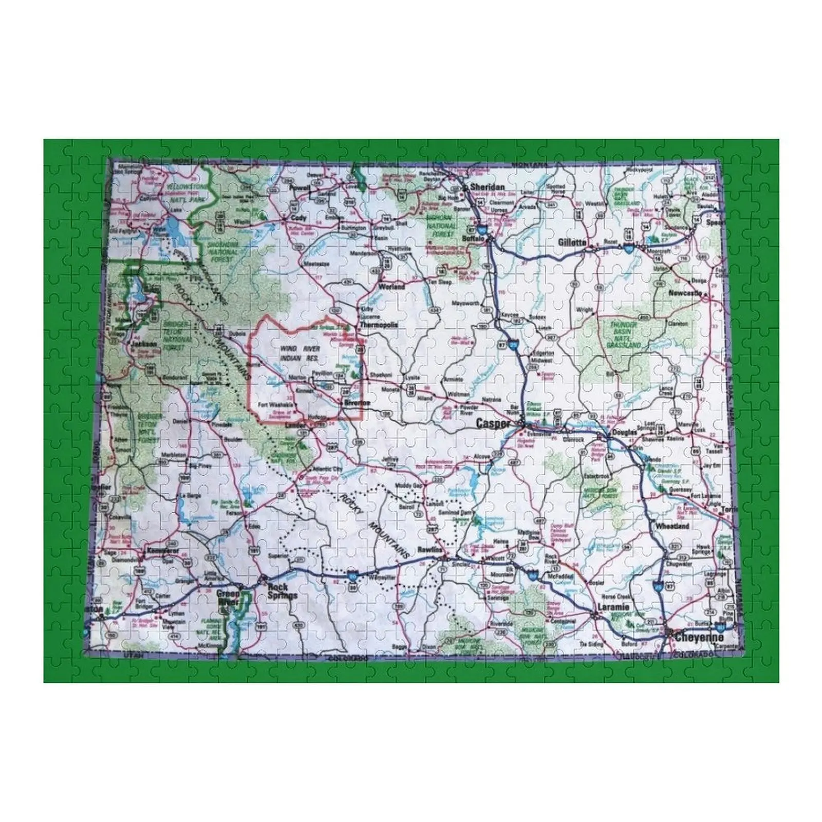 

Wyoming Roadmap Jigsaw Puzzle Christmas Toys Custom Wooden Name Jigsaw Custom Puzzle