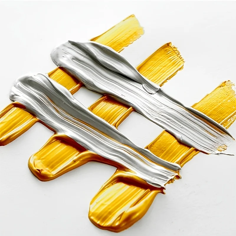 Goldene Professionelle Metallic-Acrylfarbe, 50/100/300ml, Leuchtende Farben, Verblassungsbeständig, Geeignet für Leinwand, Malerei-Kreationen – Detail 5